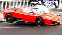 CCTV captures moment Dragons Den winner crashes £100k Ferrari in city centre