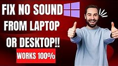 Fix No Sound From The Computer Speakers Fix Laptop Sound Not Working 2022