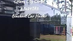 Colony City Cargo- 8.5x24 Tandem 5200s Torsion and Spread, 0.080 Black with Blackout Package Interior and Exterior, 0.080 interior with insulated walls and ceiling, 50 amp   12v Battery package, Screw-less, Upper and lower Cabinets and more.. Call now! 877-871-6384 www.colonycitycargo.com #enclosedtrailer #cargotrailer #trailers #carhauler