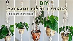 DIY How To Make A Macrame Plant Hanger Tutorial Step by step │ Hanger for Flowers 5 designs