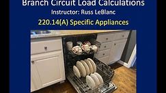 220.14(A) Branch Circuit Load Calculations for Specific Appliances