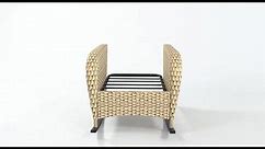 Gymojoy Carlos Natural 3-Piece Wicker Patio Conversation Set with Off White Cushions SS042-1