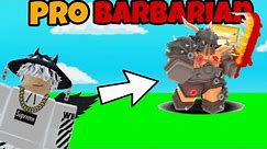 PRO BARBARIAN KIT Gameplay On Mobile | Roblox Bedwars | Invader