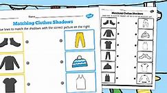 Clothes Shadow Matching Worksheet
