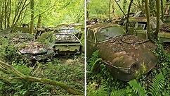 Explorer finds 200 abandoned cars swallowed by nature