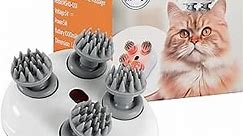 Electric Cat Massager for Indoor Cats and Dogs. Handheld Cat Head Massager with 4 Silicone Massage Head, Electric Pet Massager to Relief Stress and Anxiety. Dog Massager Battery Operated