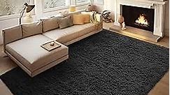 Ophanie 8x10 Black Area Rugs for Living Room, Large Shag Bedroom Carpet, Big Indoor Thick Soft Nursery Rug, Fluffy Carpets for Boy and Girls Room Dorm Home Decor Aesthetic