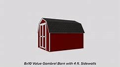 Little Cottage Co. Value Gambrel 8 ft. x 8 ft. Outdoor Wood Storage Shed Precut Kit with 4 ft. Sidewalls (64 sq. ft.) 8x8 VGB-4-WPC