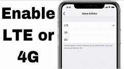 How to Enable LTE on iPhone | How to Enable 4G on iPhone | how to turn on 4g in iphone