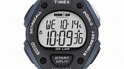 TIMEX Men's IRONMAN Classic 30 Black/Dark Blue 38mm Sport Watch, Resin Strap