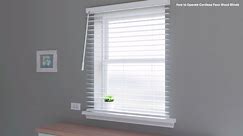 Home Decorators Collection White Cordless Premium Faux Wood blinds with 2.5 in. Slats - 29 in. W x 64 in. L (Actual Size 28.5 in. W x 64 in. L) 10793478361847