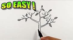 How to draw tree branches for beginners | Easy Drawings