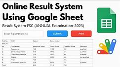 How to Make Online Student Result System by Using Google Sheet and web app Script ? #onlineresult