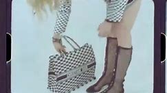 Black and White Checked Dior Book Tote Bag