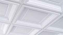 Ceilume Madison White 2 ft. x 2 ft. Lay-in Coffered Ceiling Panel (Case of 6) V3-MAD-22WTO-6
