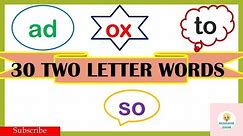 Two letter words|30 sight words for kids|Phonics for kids|2 letter sight words|Kids lesson English