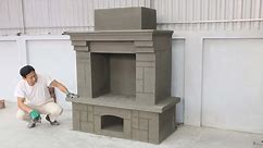 Make a grill combined with a beautiful outdoor fireplace