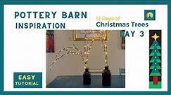 Pottery Barn Inspiration Twig Trees with Lights for Christmas and Winter Decor.