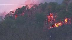 Wildfire burns in Tennessee's Sevier County