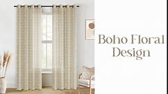 Dining Room Curtains 2 Panels Set Modern Farmhouse Style Semi Sheer Linen Earthy Decorative Curtains for Living Room,96 Inches Long,Taupe