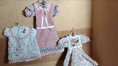 Tiny DOLLHOUSE Dresses on Hangers for Little Girls-Dress Shop Dollhouse- Little Gretchen's Workshop