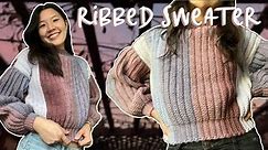 Easy Crochet Ribbed Pullover Sweater Tutorial