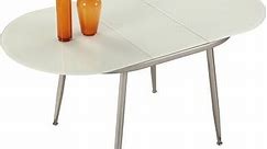 Somette Dolores Chrome Self-storing Extension Dining Table - Silver - Bed Bath & Beyond - 9959738