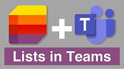 Microsoft Lists and Teams | Add Your List to a Teams channel