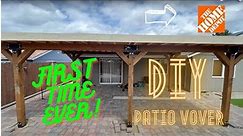 DIY porch | FREE STANDING PATIO COVER | material from HOME DEPOT