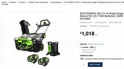 [Rona ] EGO POWER  Battery Single-Stage Snow Blower, 2x 7.5Ah Batteries (SNT2125AP) $1018 - RedFlagDeals.com Forums