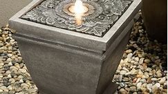 Glitzhome 17.5"H Elegant Stone Sculpture Pattern LED Polyresin Outdoor Fountain - Bed Bath & Beyond - 33233852