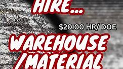 LOOKING TO HIRE.... 1st shift Material / Warehouse in a Fabrication shop. $20.00 DOE Monday to Friday OT as needed Saturday. 2 years’ experience Warehouse with computer skills preferably in SAP or Oracle. Ability to lift 50lbs. Warehouse experience attention to details. Work outside in all types of weather. Previous knowledge of various types of parts related to Oil and Gas would be a plus Ability to operate a forklift. Apply at Americanstaffcorp.com or text Judy at 918-372-3084. DT and BG will 