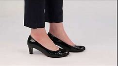 Gabor Vesta 3 Black Patent Womens Court Shoes