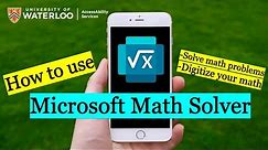 How to use Microsoft Math Solver