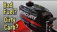 Is this little Mercury Outboard 2.5 hp two stroke ruined? Is it a carburetor problem?