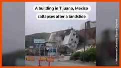 Building collapses in Mexico after landslide