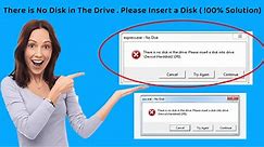 No Disk: There is no disk in the drive. Please insert a disk into drive device harddisk1 dr1