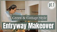 Green & Cottage Style Entryway Makeover + thrift haul