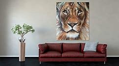 Löwe realistisch gemalt