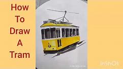 How to draw a tram in Kolkata city step by step