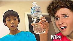 Kid Drinks Water Bottle In Under 1 SECOND.. (WTF)