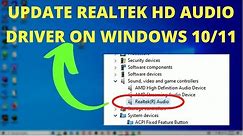 How to Download and Install Realtek HD Audio Manager & Driver on Windows 10/ Windows 11