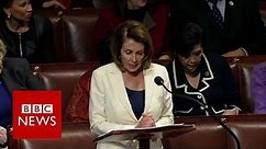 Nancy Pelosi breaks record in eight-hour speech - BBC News