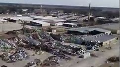 Aerial footage shows large-scale damage from tornadoes