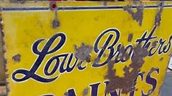 Not a bad pic today. Very cool double sided porcelain Lowe Brothers Paint sign. Not in the best shape but still a fun find!! 28” x 18”. #lowebrothers #paint #advertising #ilikedirt #getagripandmore #porcelain #sign #antiqueadvertising #antique | Get a Grip & More
