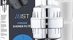 Filtered Shower Head Attachment, High Output, 15 stage Shower Filter, Improves the Condition of Your Skin & Hair, Shower Filter for Hard Water-Shower Water Softener (2 Filters included) Chrome - Mist