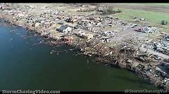 Samburg, TN - Reelfoot Lake Resort, End of 1st Tornado Path Drone Footage- 12/14/2021
