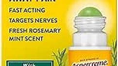Aspercreme Essential Oils Lidocaine Pain Relief with Rosemary & Mint, Roll-On No Mess Applicator, 2.5 oz.