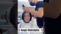 young lady headshave in Salon