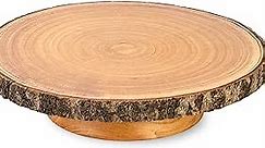Rustic Wood Cake Stand - Easy to Clean Wood Slice - Large 10-12 inch Wooden Cake Stand Rustic - Wedding Tree Trunk Cake Stand - Beautiful Farmhouse Tree Stump - Cake Display Stand